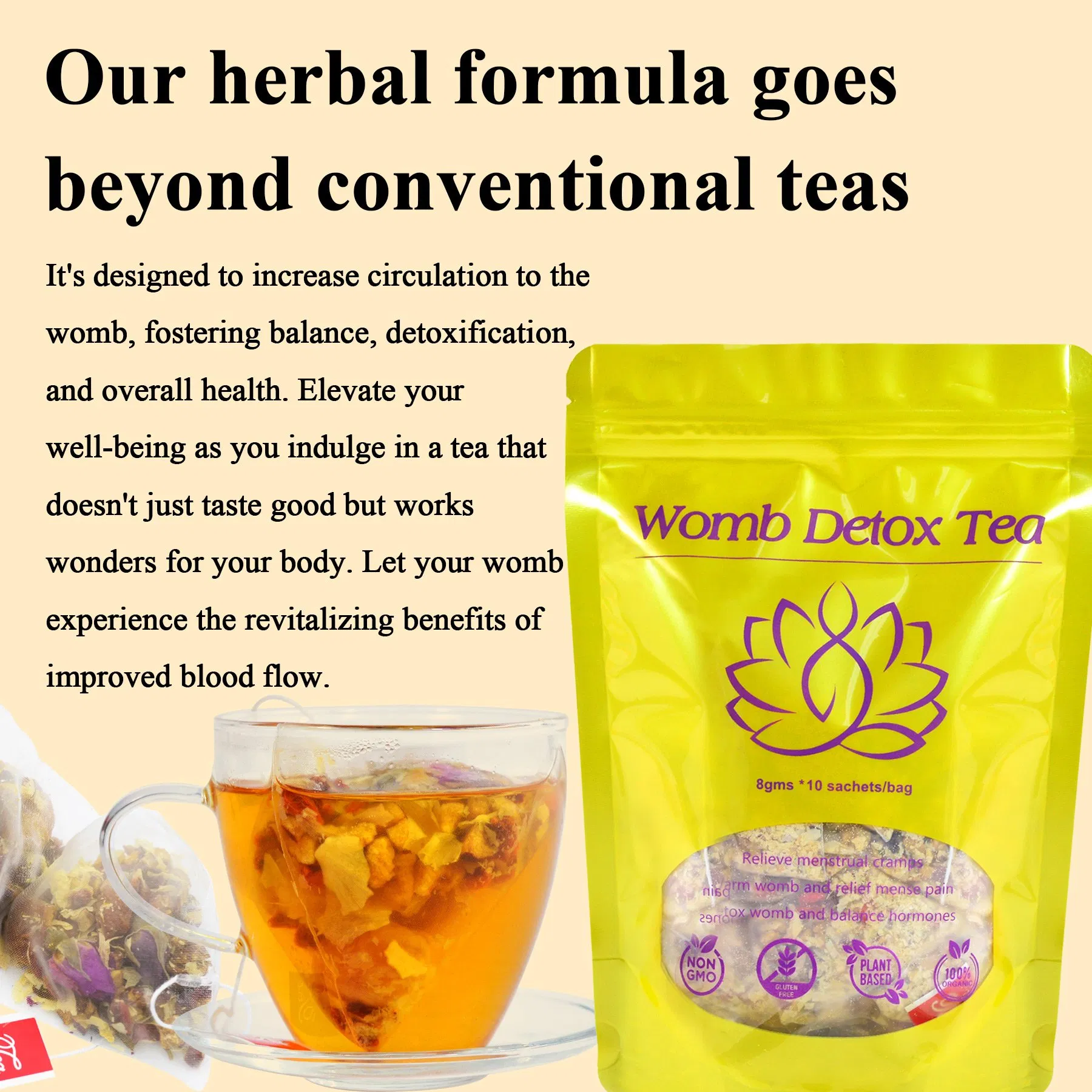 Chinaherbs Herbal Womb Tea Female Fertility Pregnancy Detoxifying Womb Detox Tea