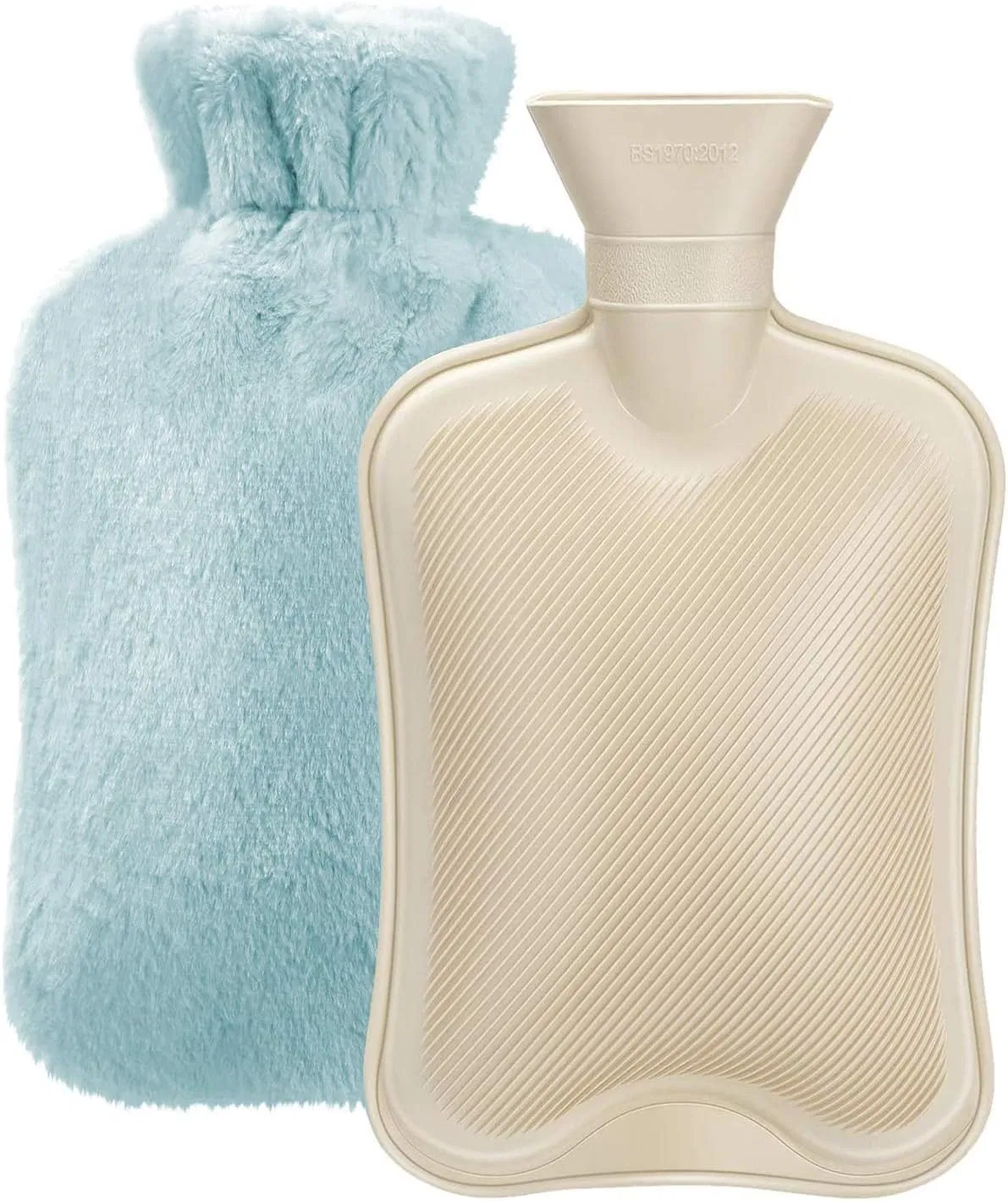 2L Hot Water Bag for Hot and Cold Compress, Hand Feet Warmer Hot-Water Bottle for Neck and Shoulder Pain Relief