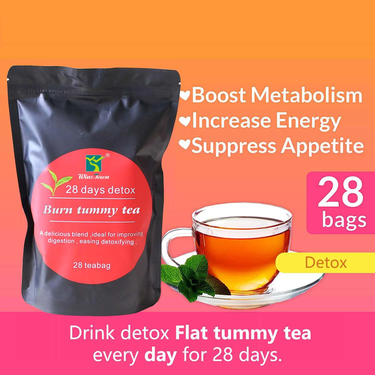 Fast Best 28 Days Slim Herbal Weight Loss Flat Tummy Slimming Tea