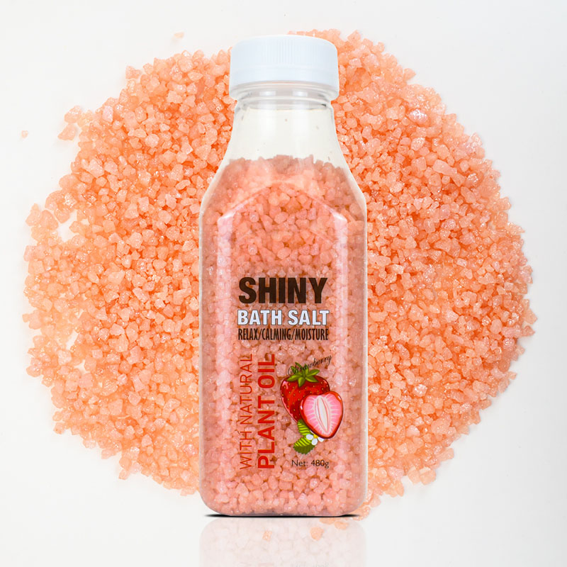 OEM Strawberry Healing Soaking Crystal Natural Herbal Shiny Bath Salt with Different Fragrance and Printed Package