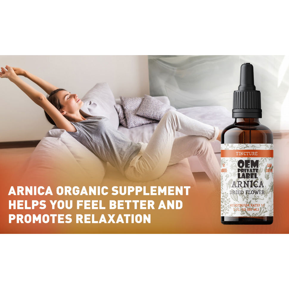 OEM Arnica Tincture Liquid Drops Organic Arnica Extract Herbal Muscle Relaxation Supplement Joint Pain