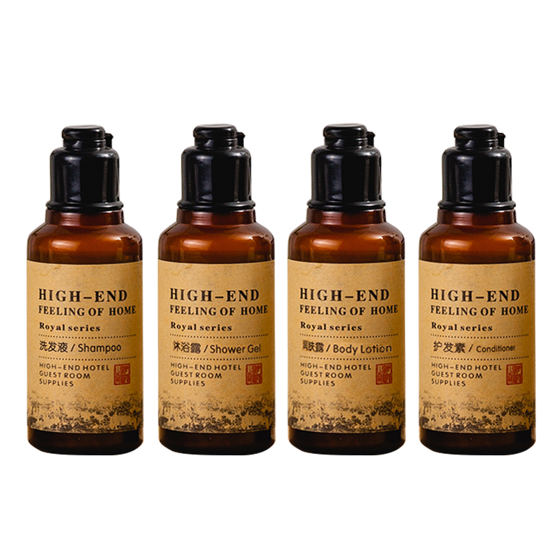 Oriental Zen Hotel Shower Gel (35ml) - Pearl White in Ceramic Bell Bottle, Black Flip Cap, Herbal Bath Experience