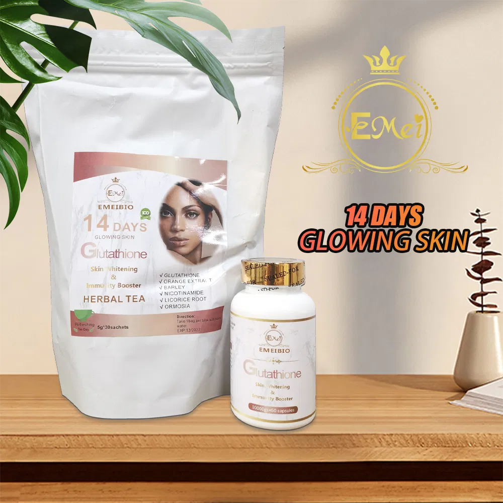 Best African Skin Care Best Price OEM Private Label Glutathione Pills+Skin Whitening Tea Set Glutathione Kits for Skin Whitening