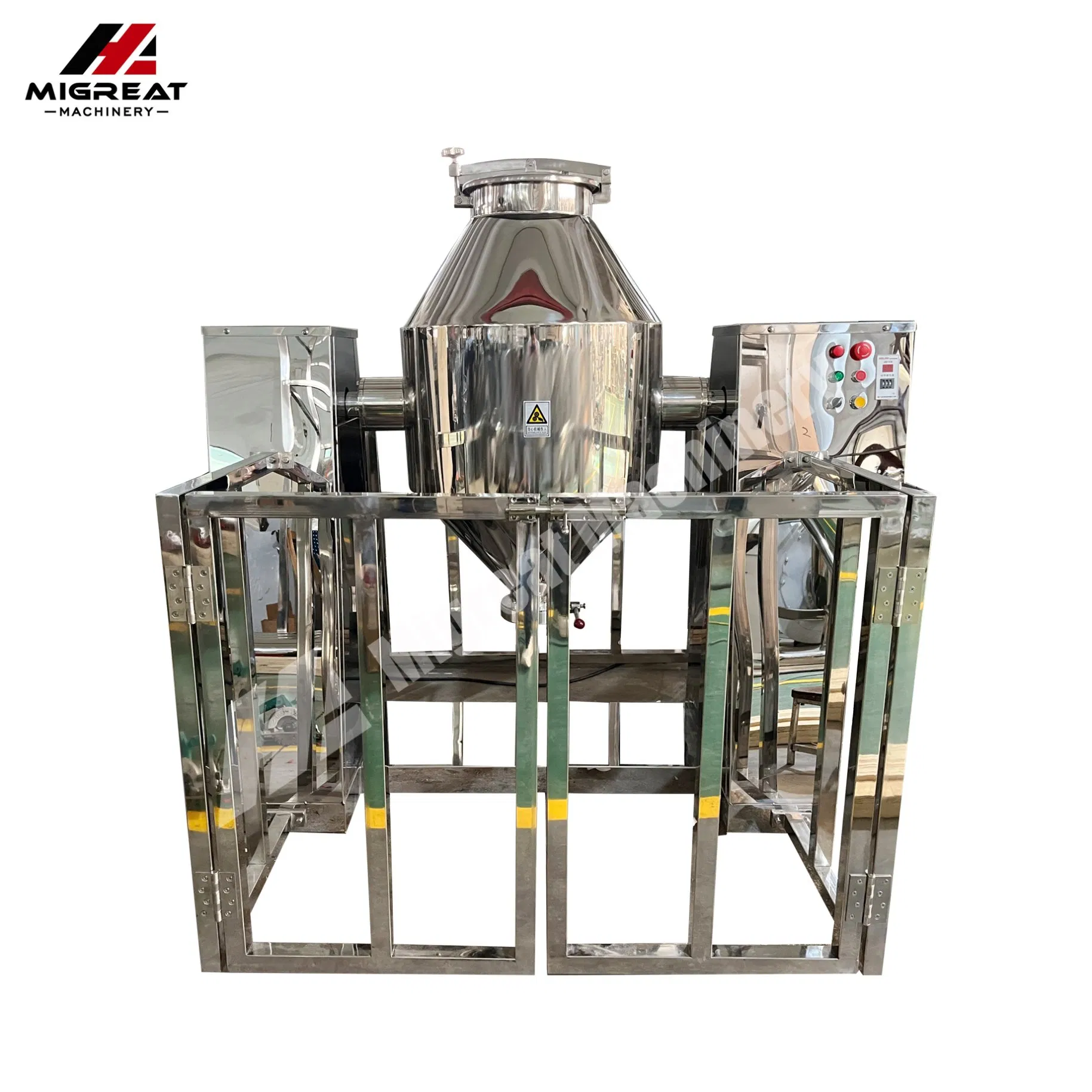 Pharmaceutical Dry Powder Mixing Machine Double Cone Mixer for Herbal Blending