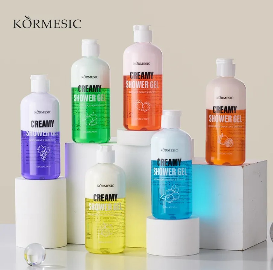 Online Wholesale and Retail 290ml Herbal Shower Gel Natural Strawberry Lemon Blueberry Fragrance Moisturizing Repairing Nourishing Bath Gel Bodywash