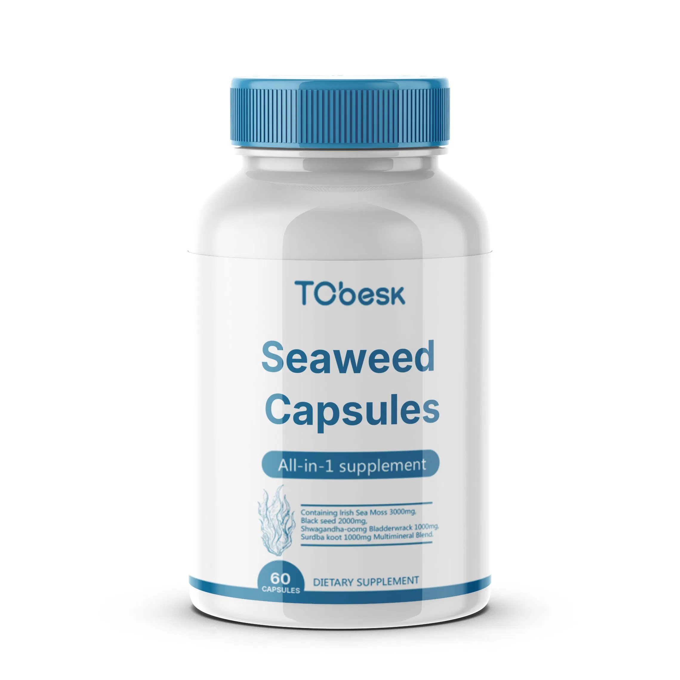 Seaweed Capsules with Sea Moss Black Seed Oil Burdock Root – All-in-One Herbal Supplement for Immunity &amp; Stress Support