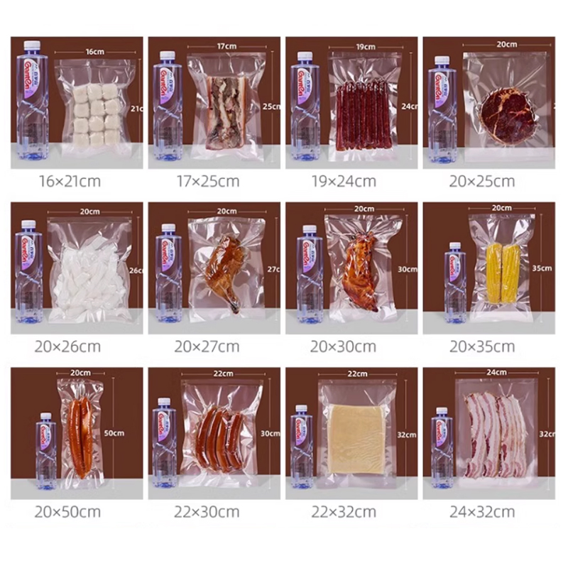 Custom Food Pouch Frozen Fish Meat Compress Packing Sealer Bag Packaging Food Plastic Mylar Long Rectangle Vacuum Seal Bags