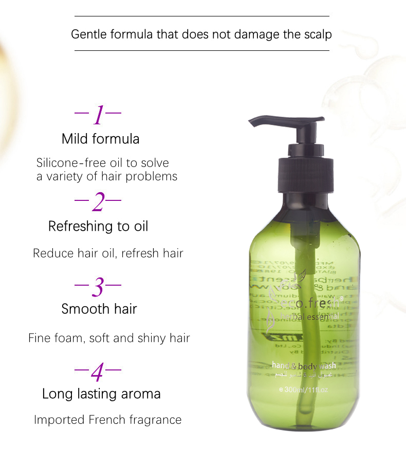 Personalized Custom Logo Luxury 300ml Hotel Herbal Essences Shampoo Bath Gel and Conditioner for Hotel