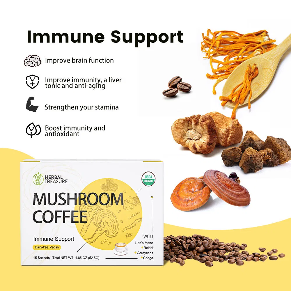 Premium 4 in 1 Instant Mushroom Coffee Blend with Medicinal Benefits