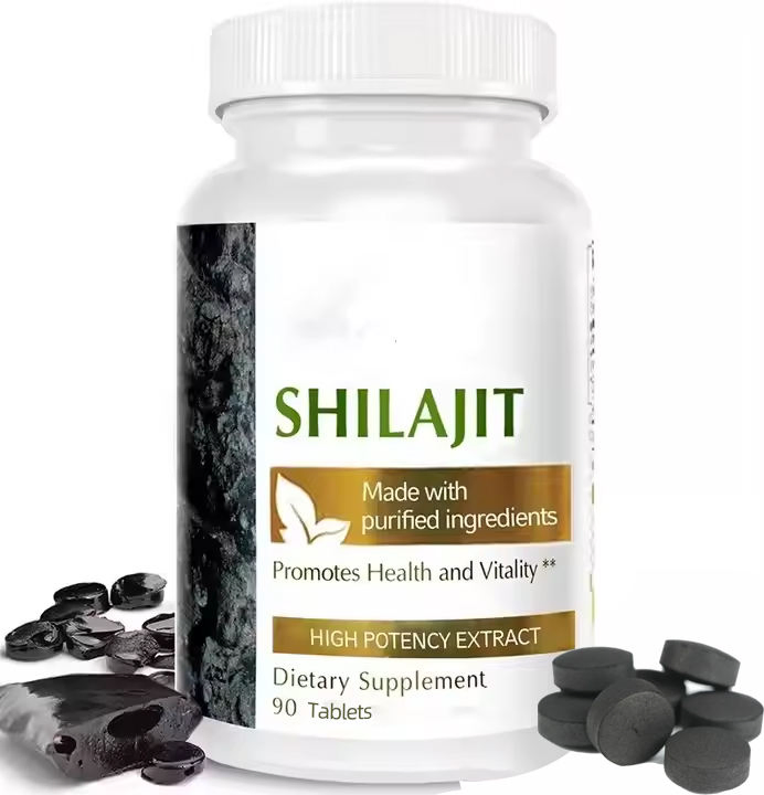 GMP Factory Private Labels Shilajit Resin Extra Strength Stamina Power 50o Mg Organic Shilajit Extract Herbal Softgel Tablets