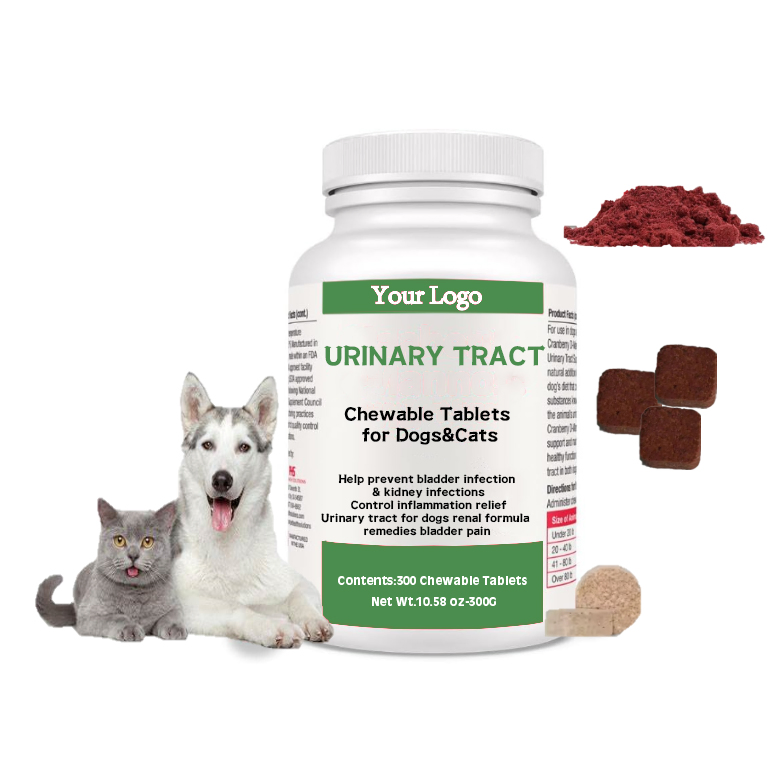 Natural Urinary Tract Chewable Tablets for Dogs, Bladder &amp; Kidney Health Supplement, Pet Care with Cranberry Treatment