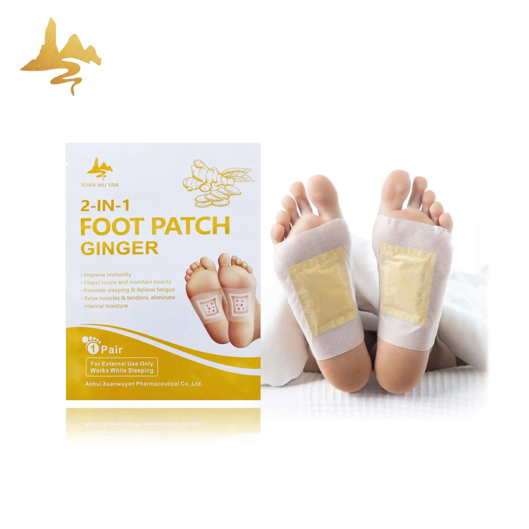 Hot Selling Vinegar Bamboo Healthy 2-in-1 Ginger Detox Foot Patch