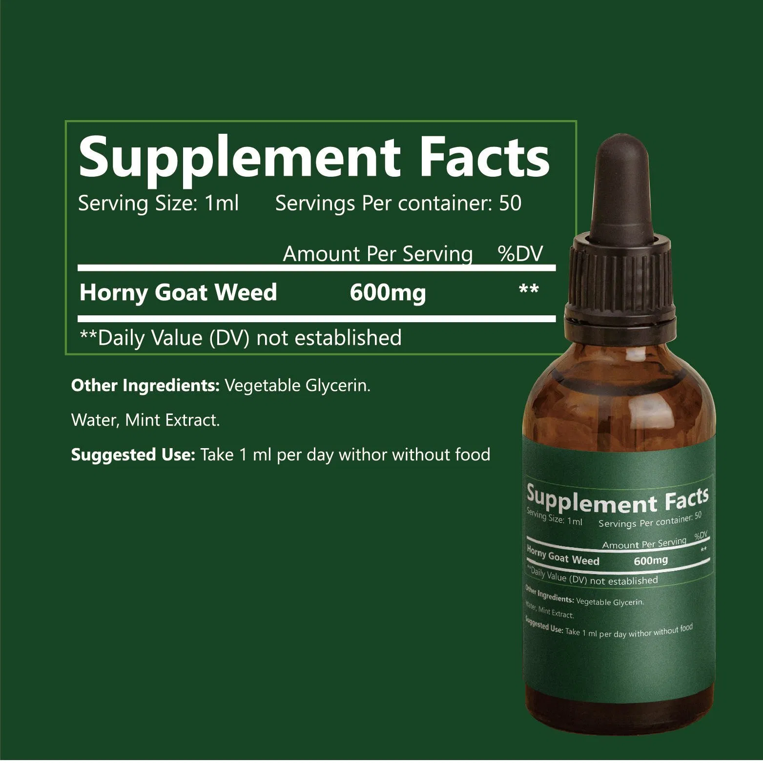 OEM Organic Goat Weed Supplements Tincture Is Used for Male Energy Enhancement