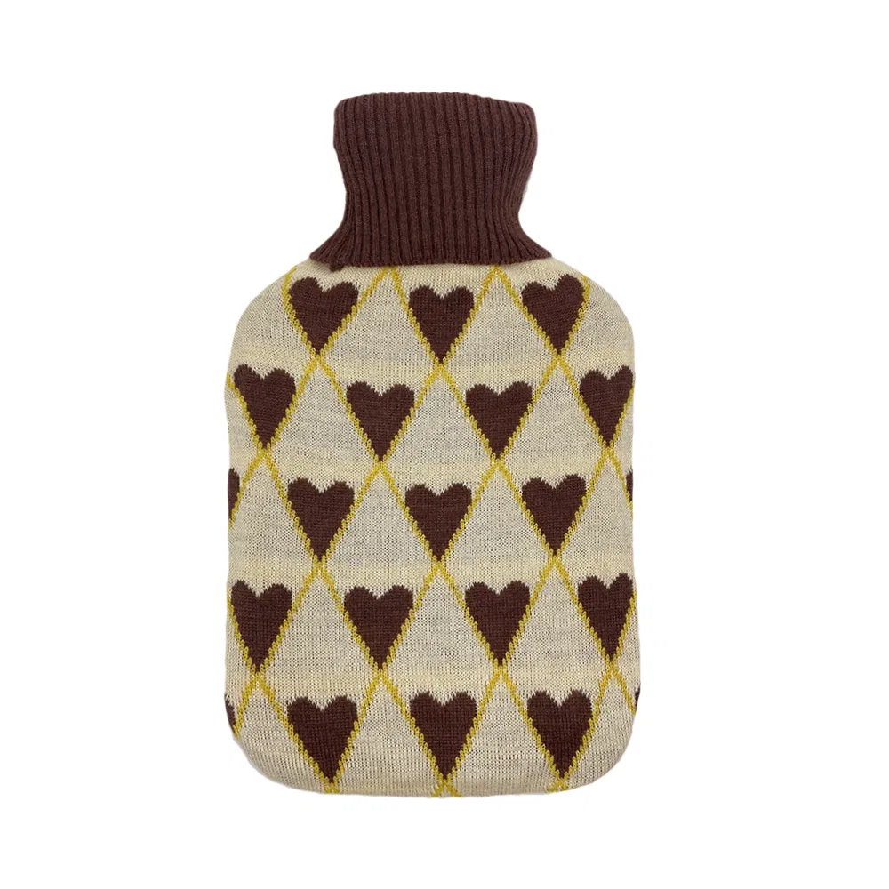 Hand Warmer Hot Compress Water Bag Hot Water Bottles Rubber with Knitted Cover