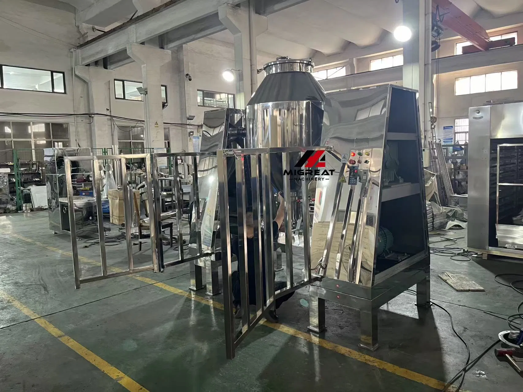 Pharmaceutical Dry Powder Mixing Machine Double Cone Mixer for Herbal Blending