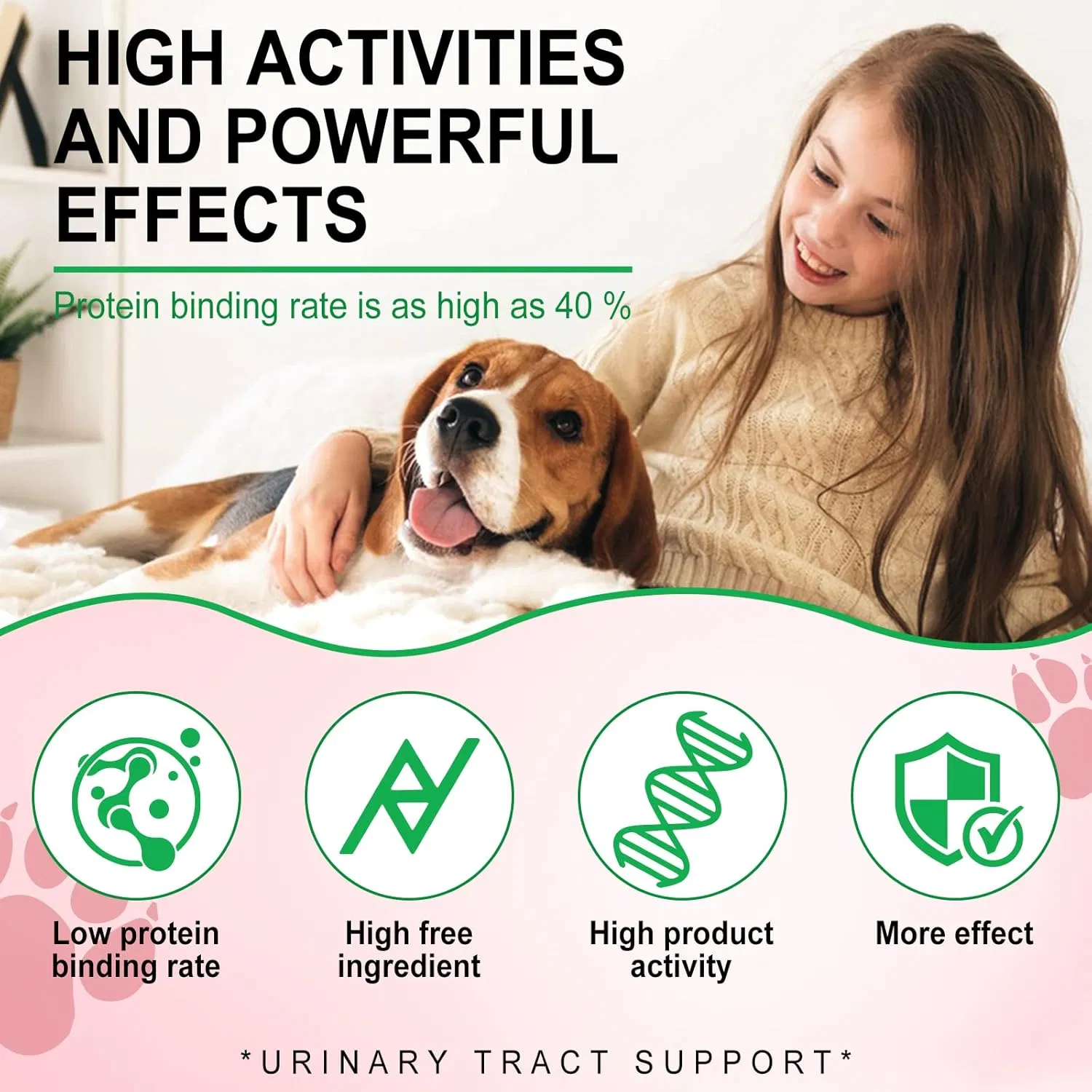 Natural Urinary Tract Chewable Tablets for Dogs, Bladder &amp; Kidney Health Supplement, Pet Care with Cranberry Treatment