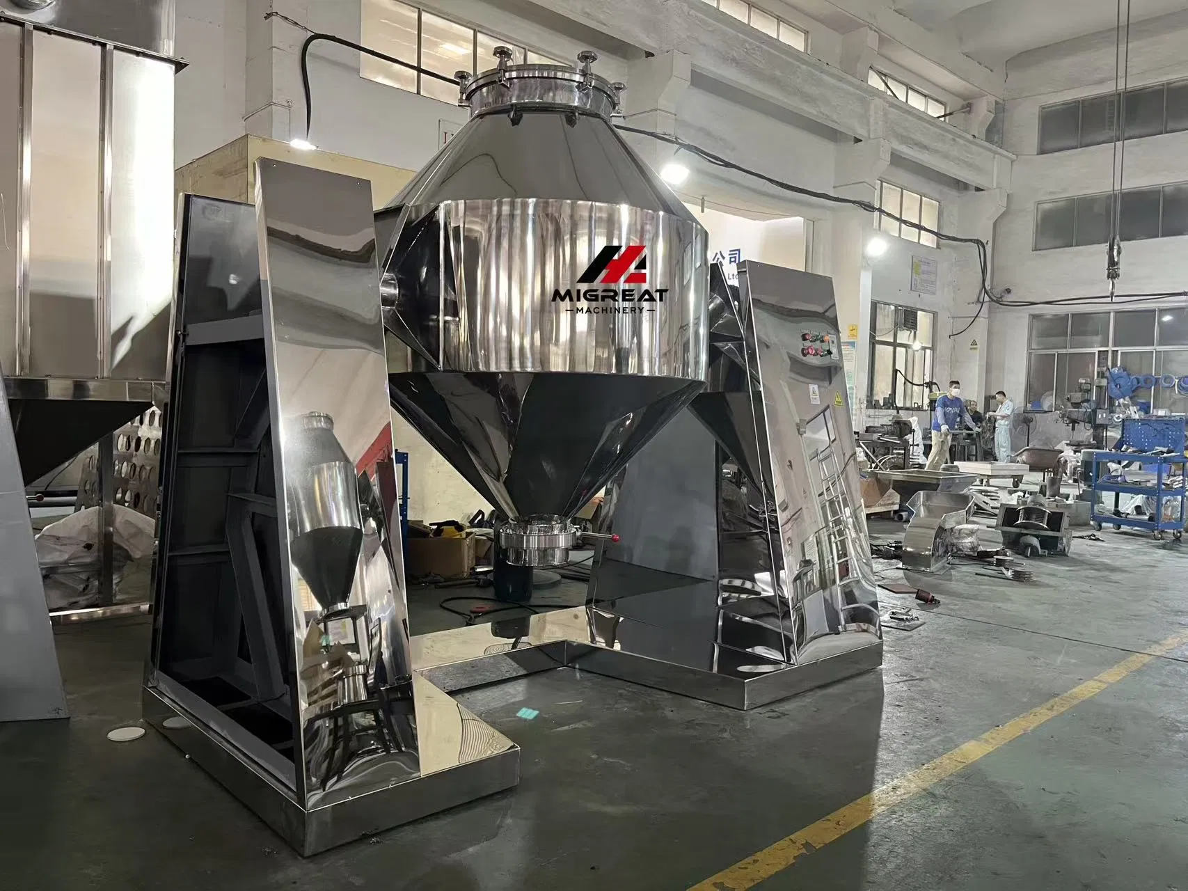 Pharmaceutical Dry Powder Mixing Machine Double Cone Mixer for Herbal Blending