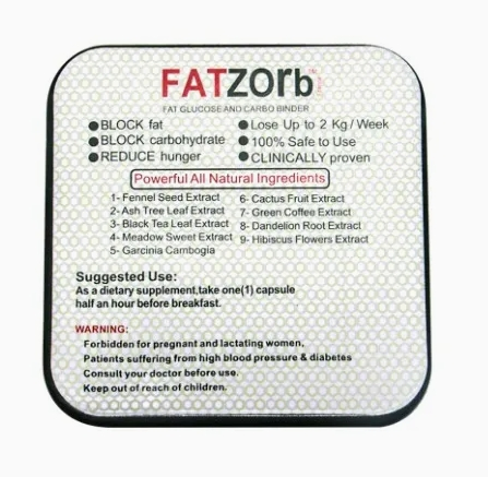 OEM Fatzorb Natural Herbal Weight Loss Capsules Strong Detox Diet Slimming Capsules Fat Burner Pills Plant Extract for Weight Loss