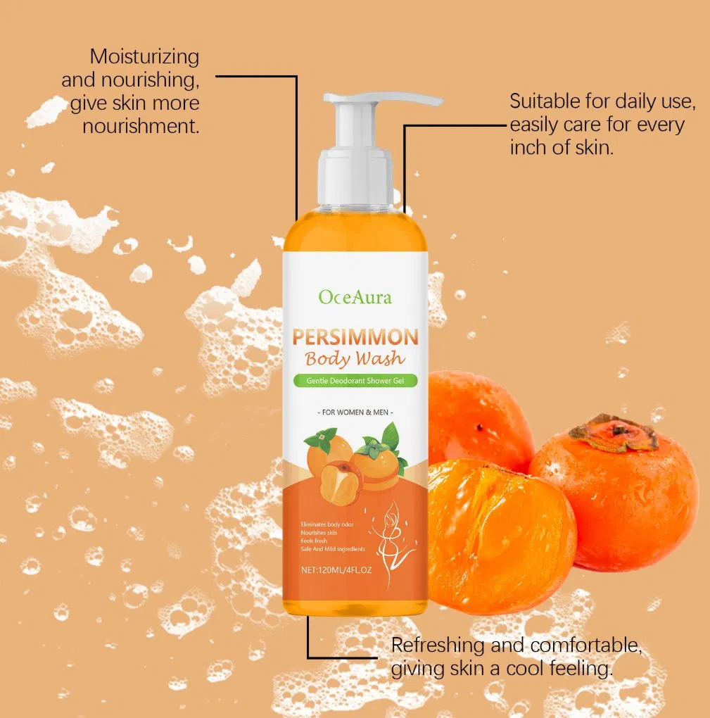 Persimmon Body Wash for Women &amp; Men Whitening Shower Gel Body Wash Skin Care Natural Moisturizing Body Skin Refreshing Oil Control Body Wash