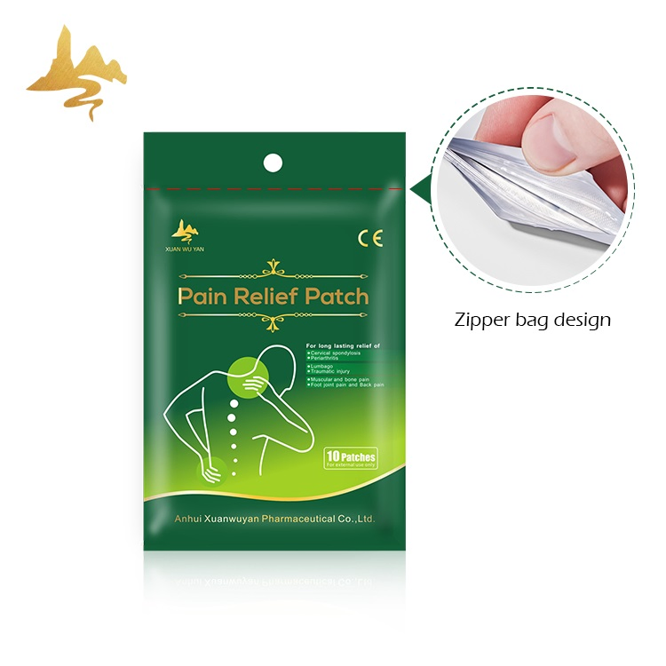Zipper Bag Package Natural Herbal Menthol Heat Patch for Back Pain Relief