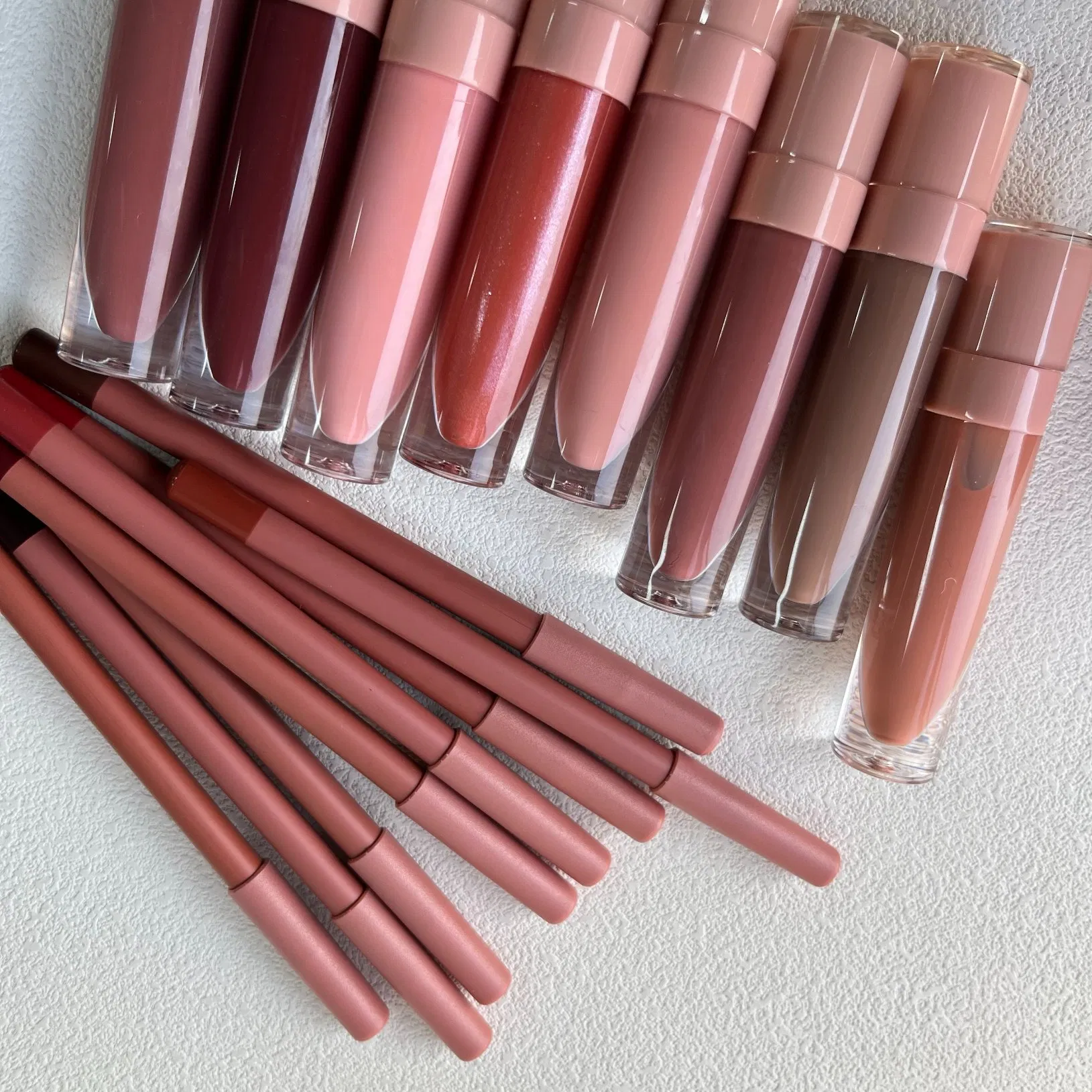 Luxury Packaging Vegan Long Lasting Bestselling Lip Gloss &amp; Lip Liner Combo Brown Lip Kit