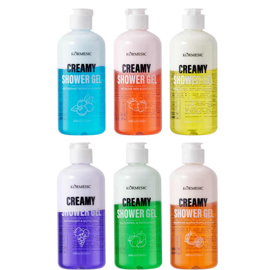 Online Wholesale and Retail 290ml Herbal Shower Gel Natural Strawberry Lemon Blueberry Fragrance Moisturizing Repairing Nourishing Bath Gel Bodywash