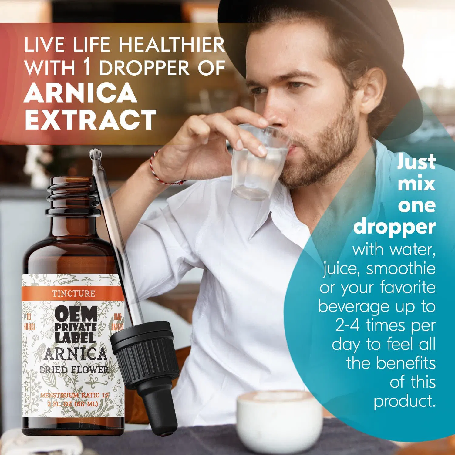 OEM Arnica Tincture Liquid Drops Organic Arnica Extract Herbal Muscle Relaxation Supplement Joint Pain