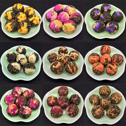 8g Handmade Blooming Herbal Flower Combined Yunnan Dianhong Black Tea Ball