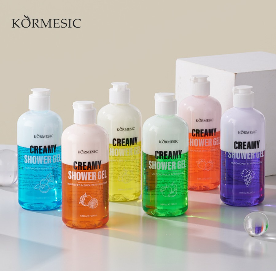 Online Wholesale and Retail 290ml Herbal Shower Gel Natural Strawberry Lemon Blueberry Fragrance Moisturizing Repairing Nourishing Bath Gel Bodywash