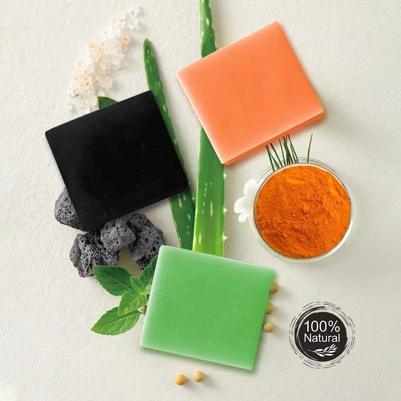 Natural Herbal Ginger Turmeric Bath Soap Handmade Tumeric Soap for Skin Whitening Anti Acne Pimples Pores Soap