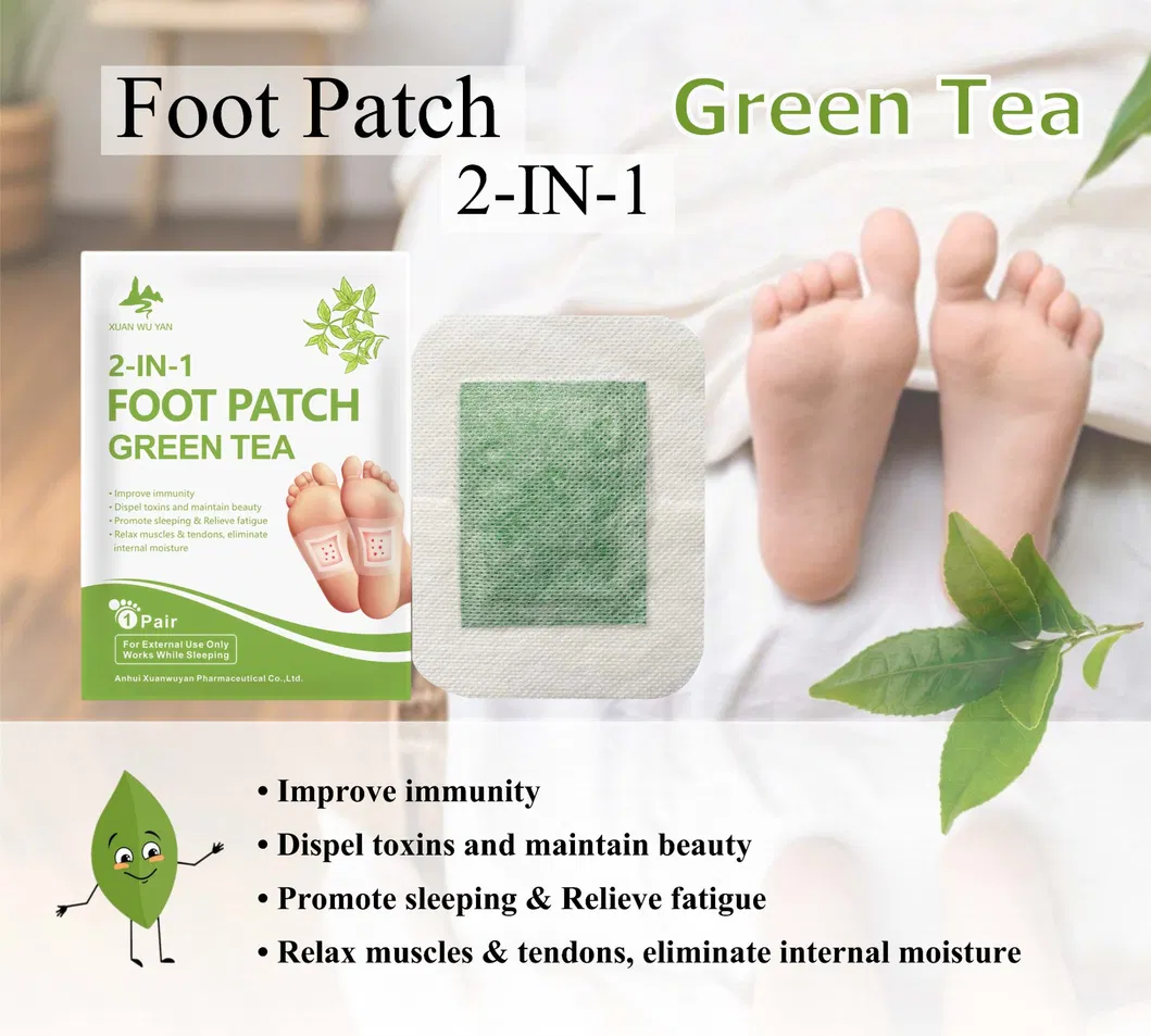 Natural Herbal Green Tea Powder Foot Detox Patch