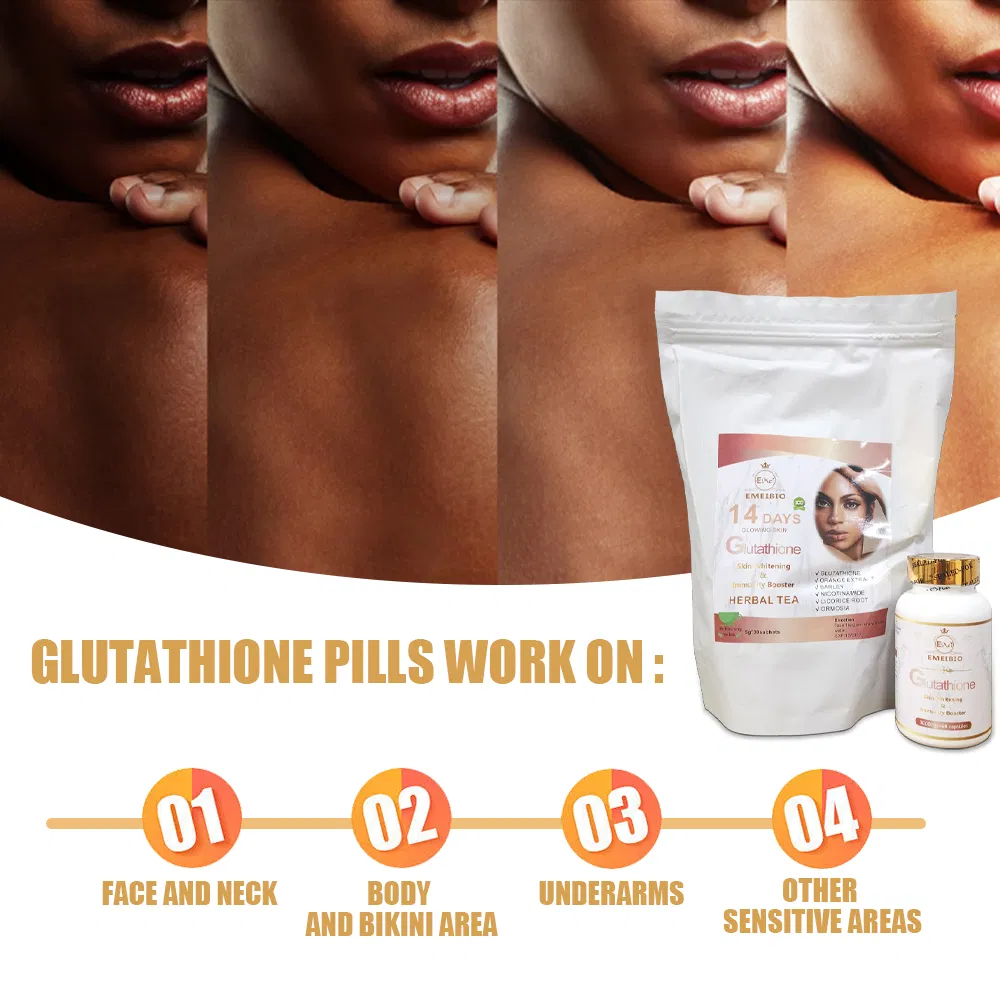 Best African Skin Care Best Price OEM Private Label Glutathione Pills+Skin Whitening Tea Set Glutathione Kits for Skin Whitening