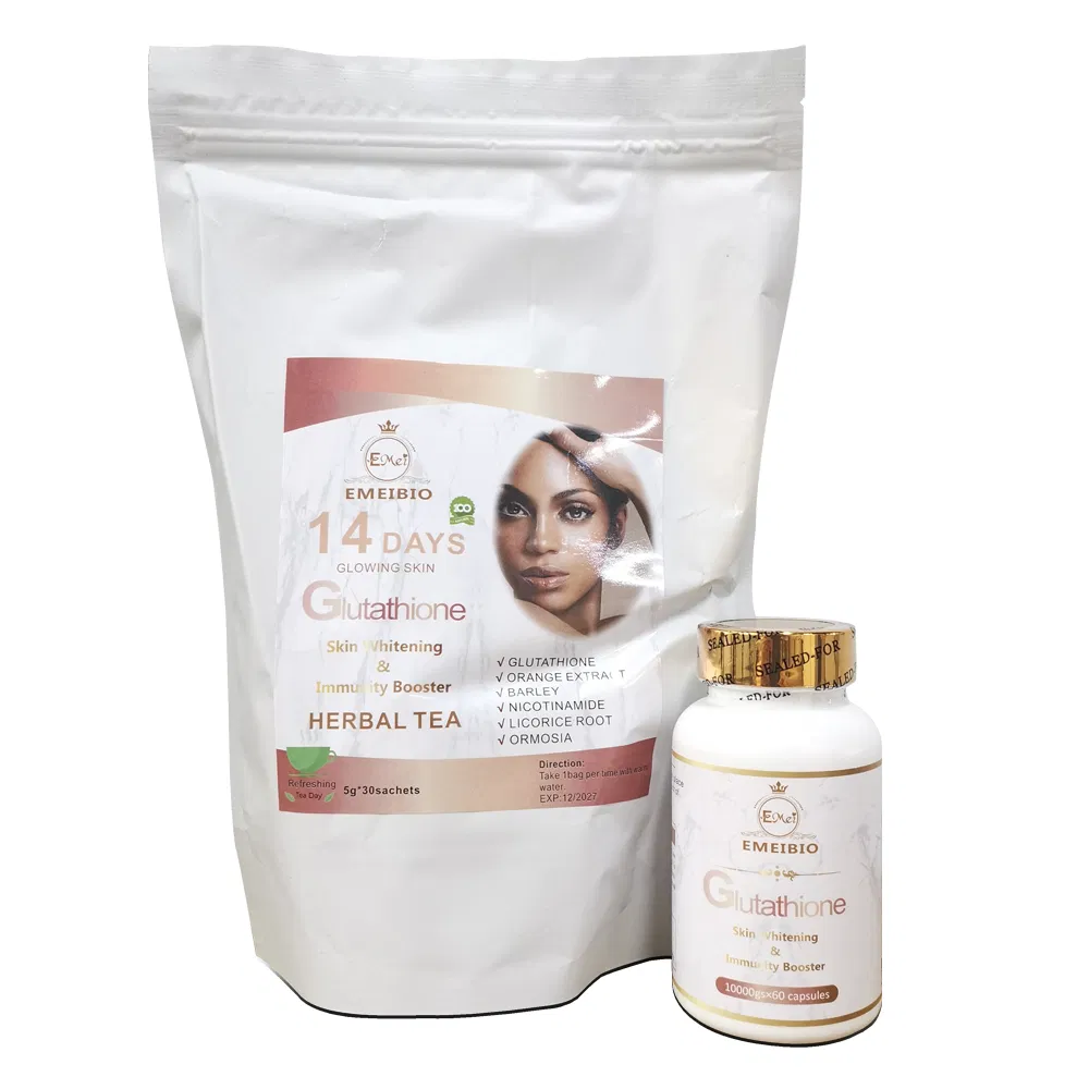 Best African Skin Care Best Price OEM Private Label Glutathione Pills+Skin Whitening Tea Set Glutathione Kits for Skin Whitening