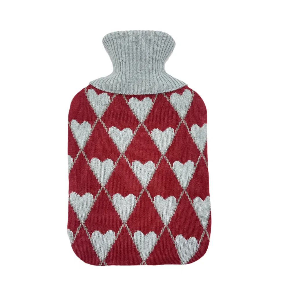 Hand Warmer Hot Compress Water Bag Hot Water Bottles Rubber with Knitted Cover