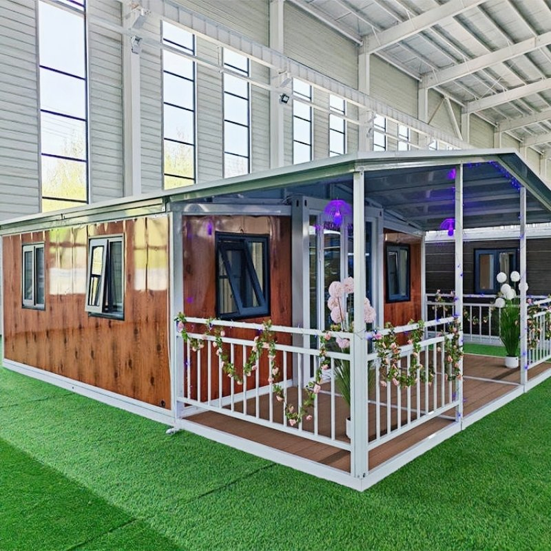 Foldable Mobile Casa Portable Movable Prefabricated Expandable Container Modular Home with Balcony Prefab House for Sale
