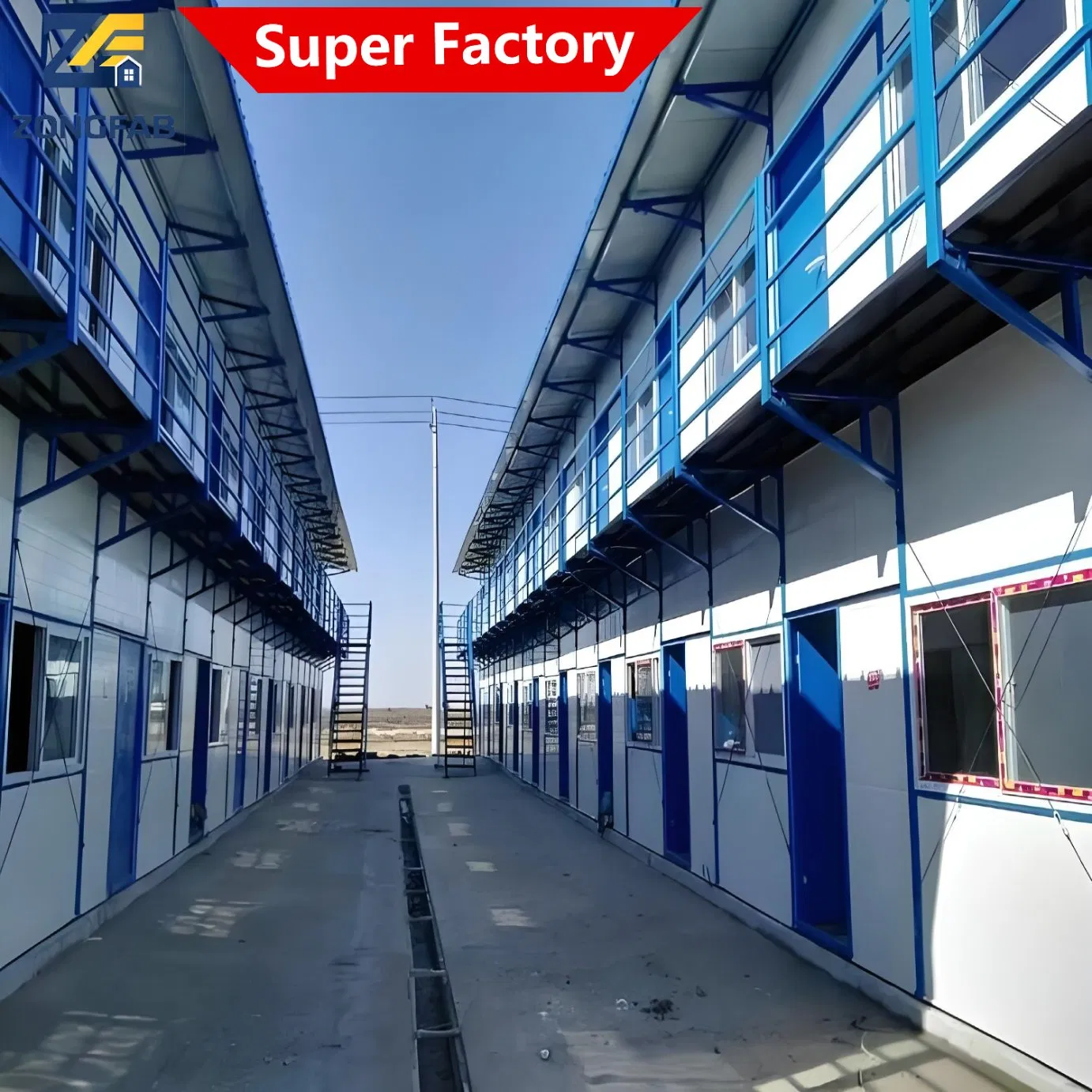 Quick Build Steel Frame Sandwich Panel House for Temporary Camps and Worker Housing
