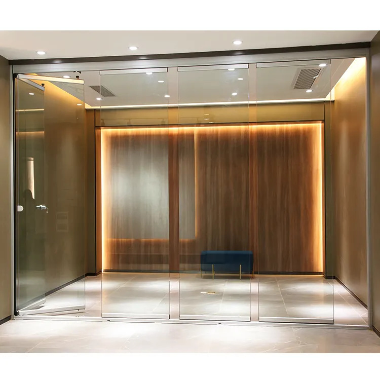 Modern Design 12mm Modular Prefab Office Partition Walls Interior &Exterior Walls with Casement Door