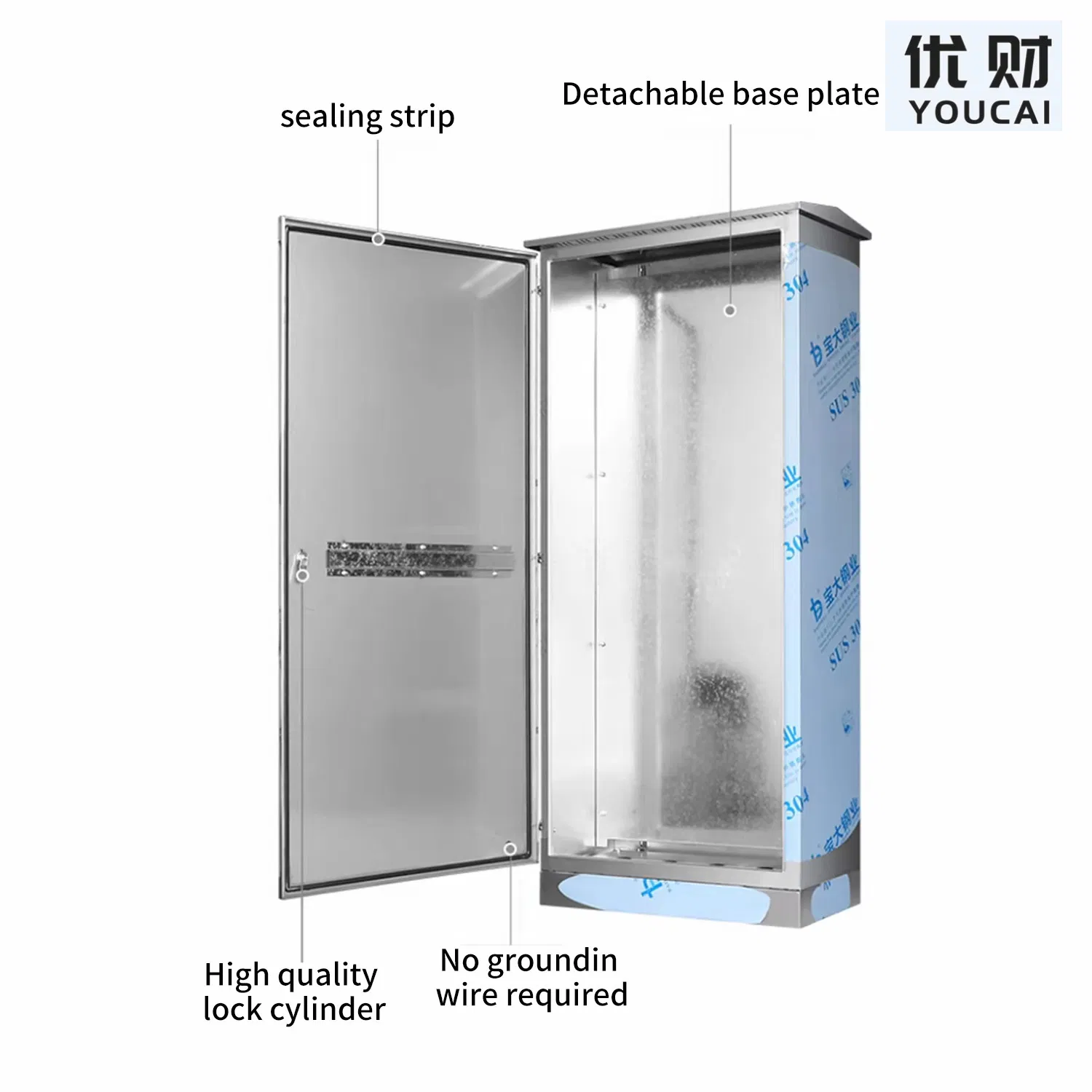 Compact Outdoor Electrical Enclosure System with Outdoor Stainless Steel Photovoltaic and Net Cage Space Saving
