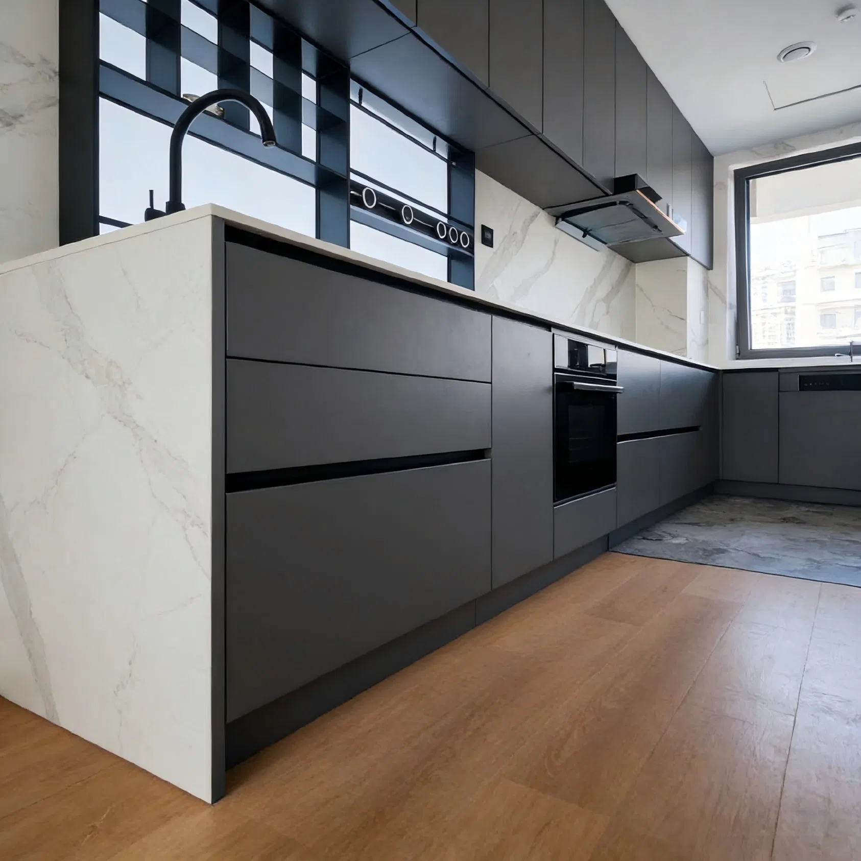 OEM Custom Kitchen Cabinet System for Apartment and Housing Projects