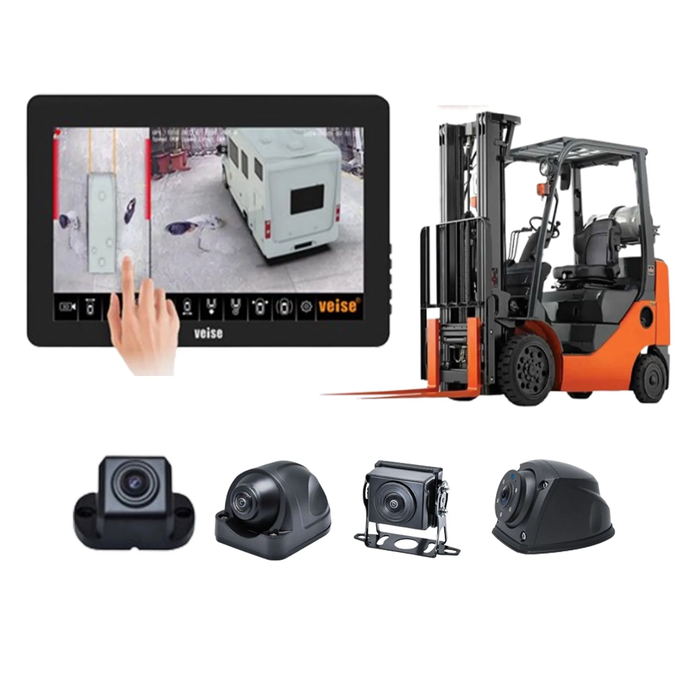 Hot Sale 4 Channel 360 Degree Camera System Truck with Bsd Alarm 360 Camera for Bus for Construction Machinery for Forklift