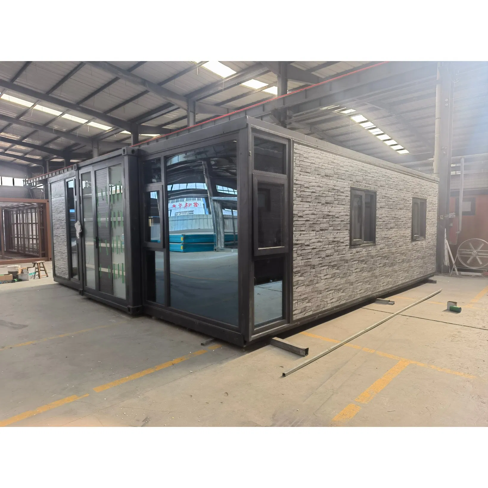 25FT Expandable Container Home with Two Bedrooms and Bathroom