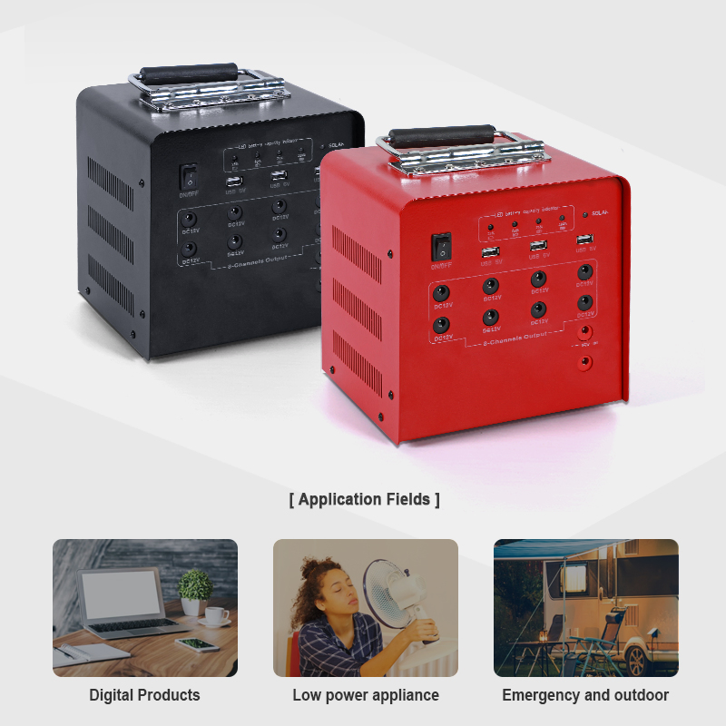 Portable Solar Power Generator with Rechargeable Battery System