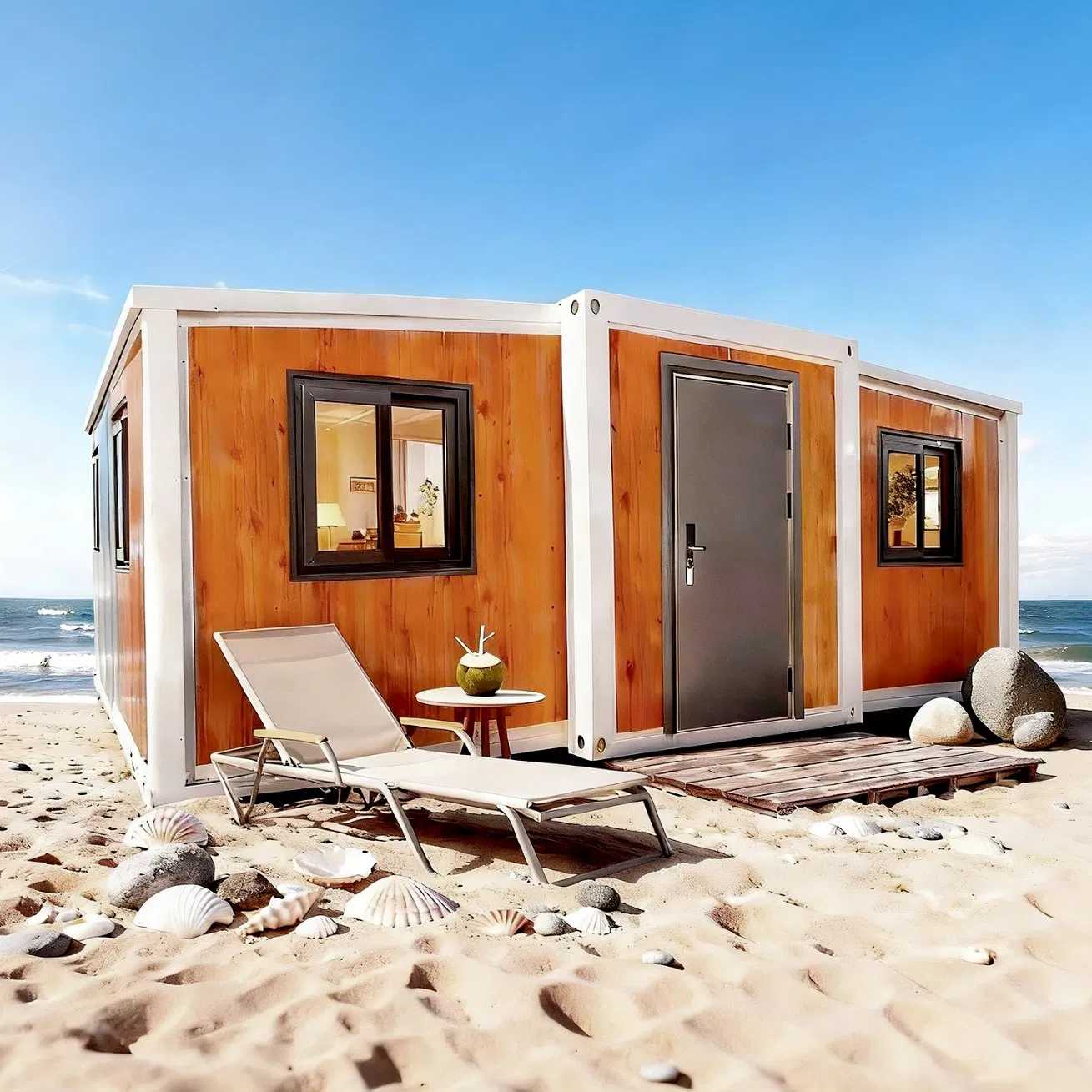 20FT Expandable Prefab Container House Modular Portable Folding Tiny Home for Residential and Office Use