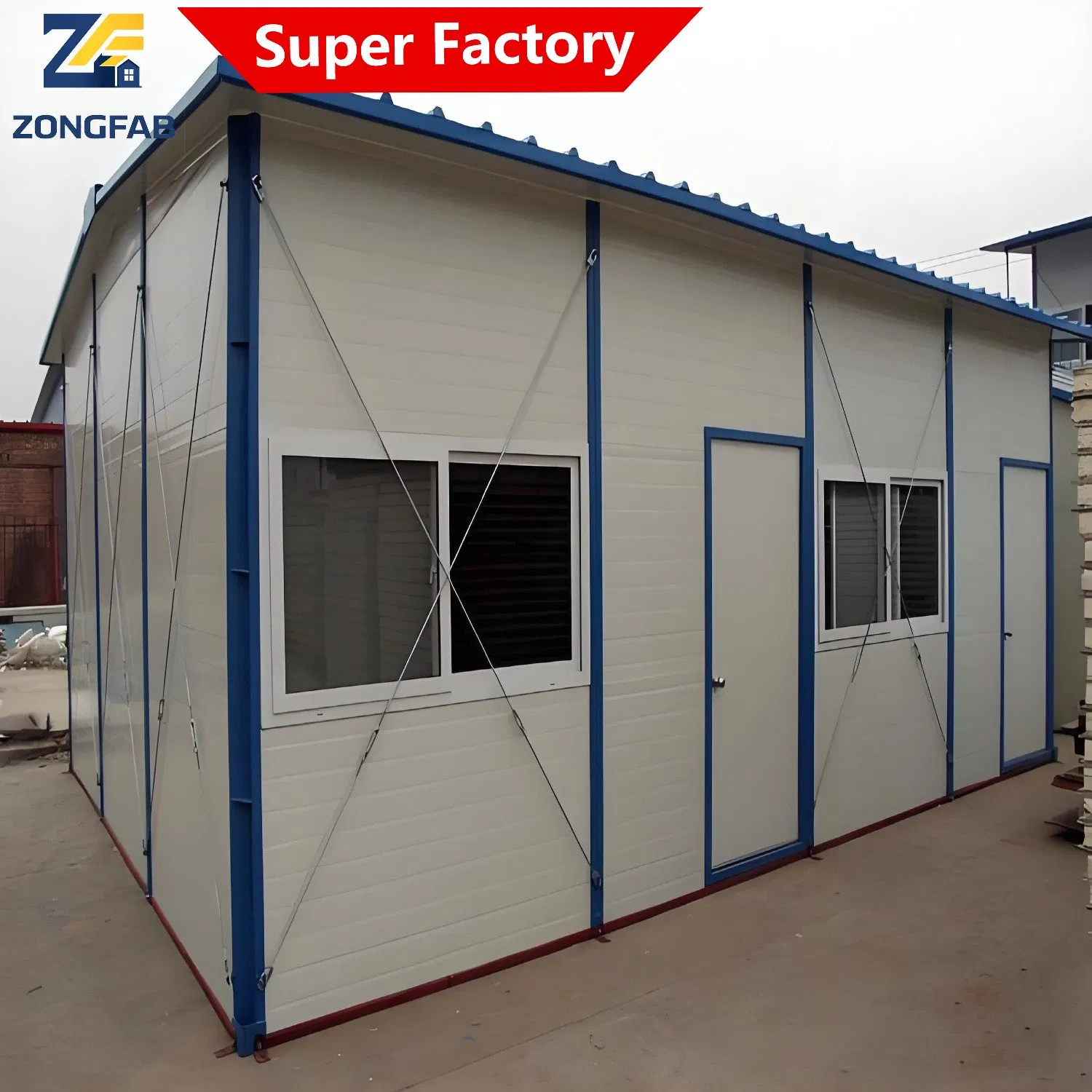 Portable Steel Structure Sandwich Panel House for Temporary Camps and Worker Housing