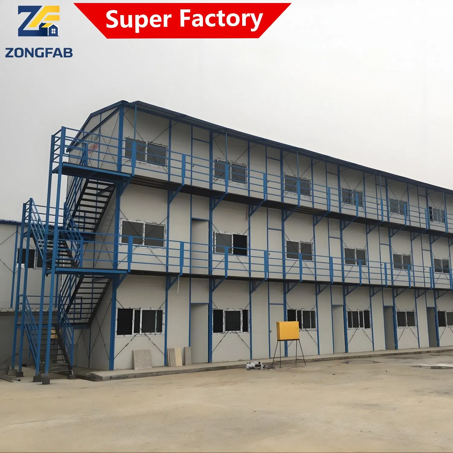 Portable Sandwich Panel House with Steel Frame for Temporary Camps and Worker Housing