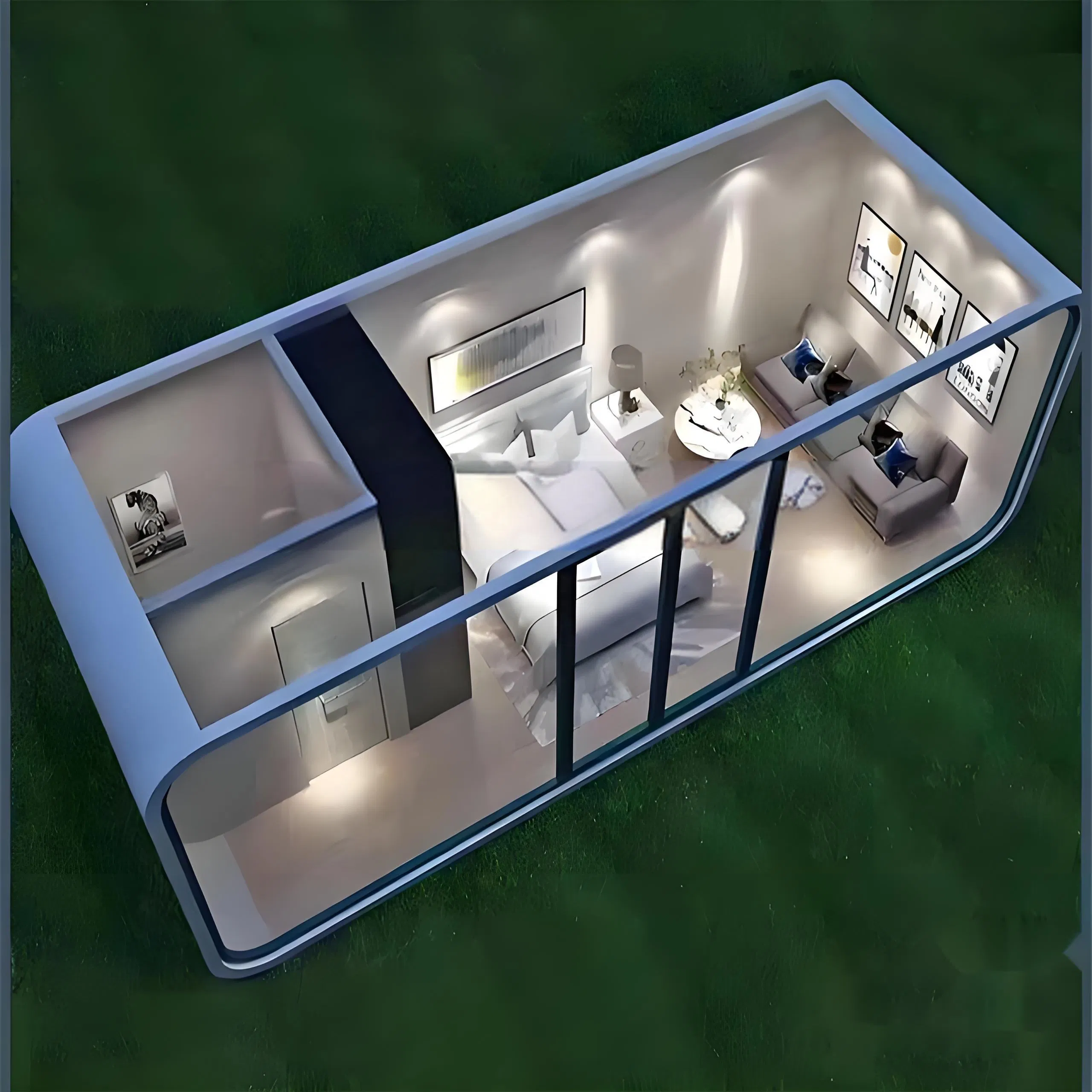 Designer Apple Cabin Galvanized Steel Prefab System with Bathroom