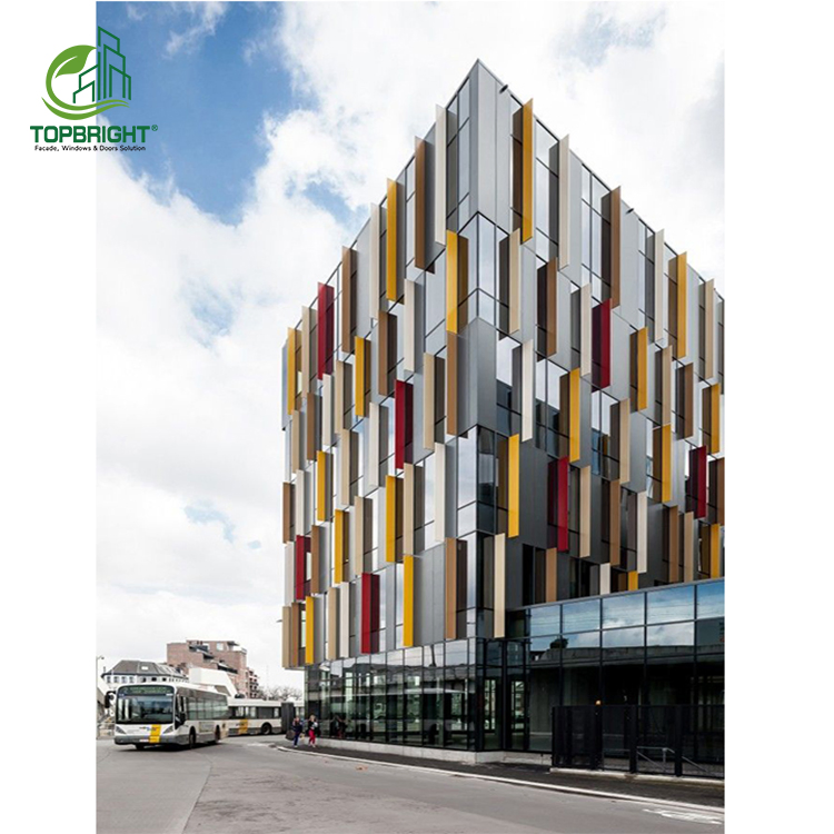 Manufacturers Building Glass Exterior Decoration Metal Perforated Facade Prefab Laser Ventilated Facades Aluminum Curtain Wall