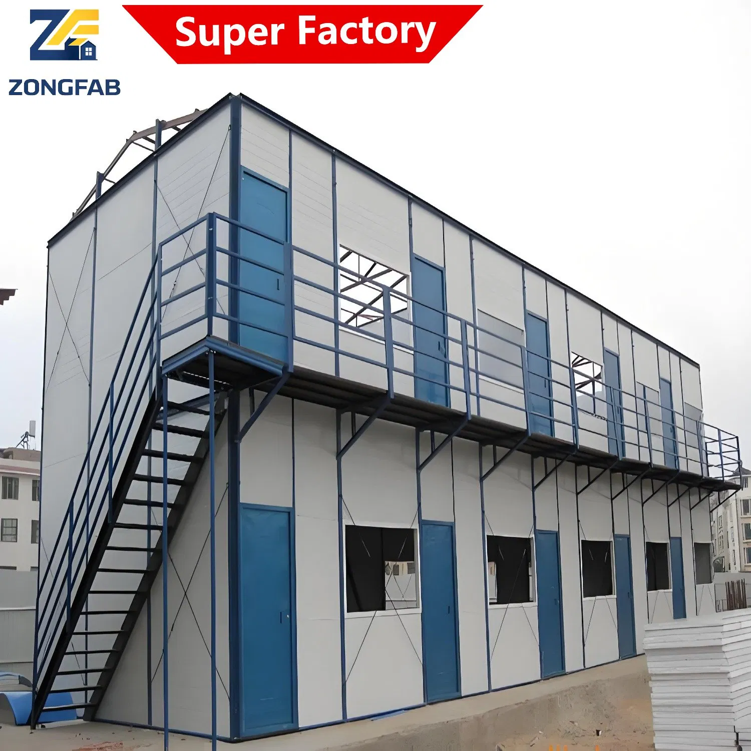 Quick Build Steel Frame Sandwich Panel House for Temporary Camps and Worker Housing