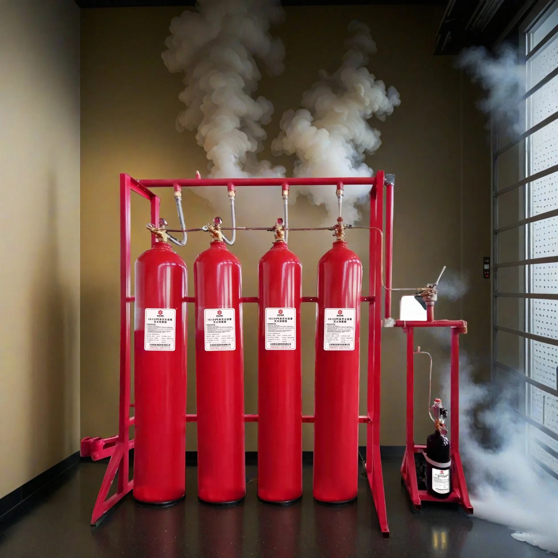 High Pressure CO2 Fire Suppression with Stainless Steel Components
