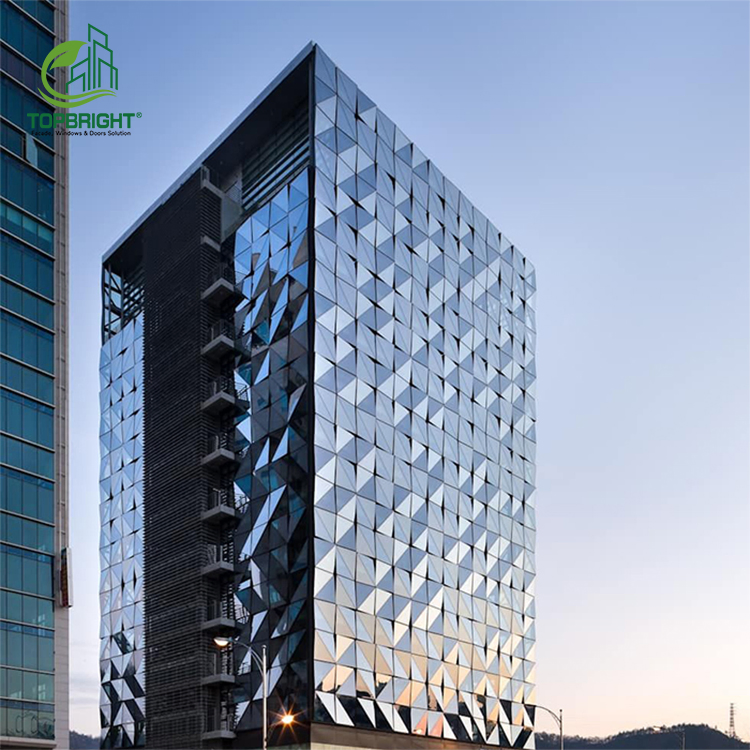 Manufacturers Building Glass Exterior Decoration Metal Perforated Facade Prefab Laser Ventilated Facades Aluminum Curtain Wall